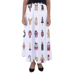 Christmas Symbols Flared Maxi Skirt by artworkshop