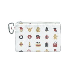 Christmas Symbols Canvas Cosmetic Bag (small)