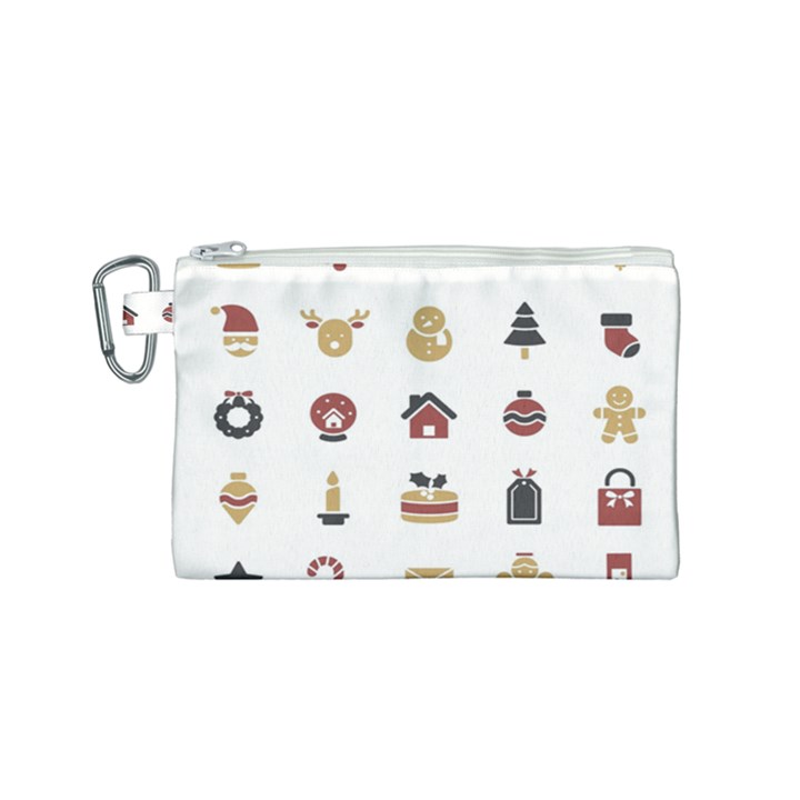 Christmas Symbols Canvas Cosmetic Bag (Small)