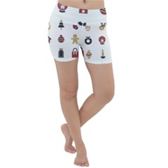 Christmas Symbols Lightweight Velour Yoga Shorts