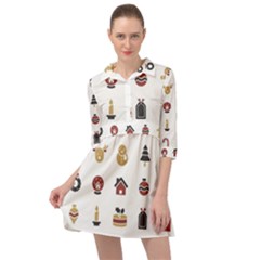 Christmas Symbols Mini Skater Shirt Dress by artworkshop