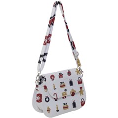 Christmas Symbols Saddle Handbag by artworkshop