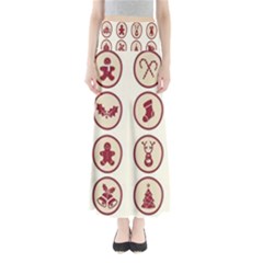 Christmas Winter Symbols Full Length Maxi Skirt by artworkshop