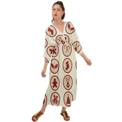 Christmas Winter Symbols Grecian Style  Maxi Dress by artworkshop