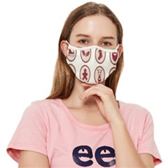 Christmas Winter Symbols Fitted Cloth Face Mask (adult)