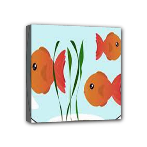 Fishbowl Fish Goldfish Water Mini Canvas 4  X 4  (stretched) by artworkshop