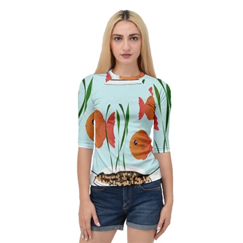 Fishbowl Fish Goldfish Water Quarter Sleeve Raglan Tee by artworkshop