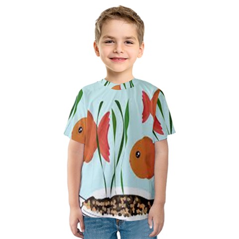 Fishbowl Fish Goldfish Water Kids  Sport Mesh Tee by artworkshop