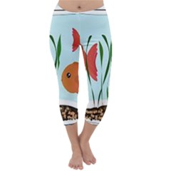 Fishbowl Fish Goldfish Water Capri Winter Leggings  by artworkshop