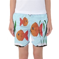 Fishbowl Fish Goldfish Water Women s Basketball Shorts by artworkshop