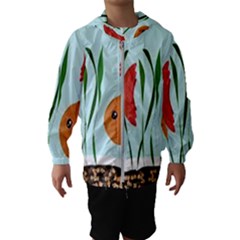 Fishbowl Fish Goldfish Water Kids  Hooded Windbreaker by artworkshop