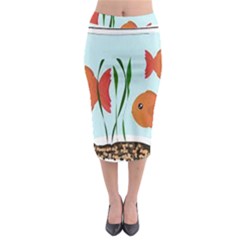 Fishbowl Fish Goldfish Water Midi Pencil Skirt by artworkshop