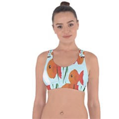 Fishbowl Fish Goldfish Water Cross String Back Sports Bra by artworkshop