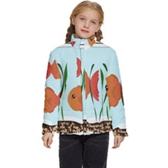 Fishbowl Fish Goldfish Water Kids  Puffer Bubble Jacket Coat