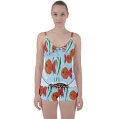 Fishbowl Fish Goldfish Water Tie Front Two Piece Tankini by artworkshop