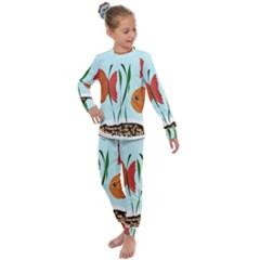 Fishbowl Fish Goldfish Water Kids  Long Sleeve Set  by artworkshop