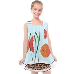 Fishbowl Fish Goldfish Water Kids  Cross Back Dress by artworkshop