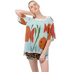 Fishbowl Fish Goldfish Water Oversized Chiffon Top by artworkshop