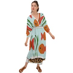 Fishbowl Fish Goldfish Water Grecian Style  Maxi Dress by artworkshop