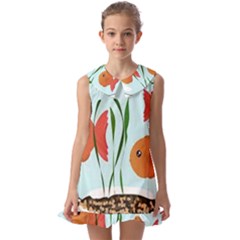 Fishbowl Fish Goldfish Water Kids  Pilgrim Collar Ruffle Hem Dress by artworkshop