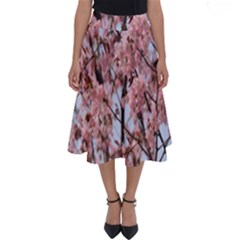 Japanese Sakura Background Perfect Length Midi Skirt by artworkshop