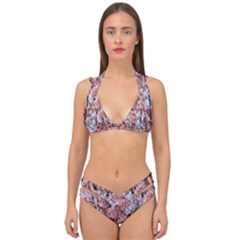 Japanese Sakura Background Double Strap Halter Bikini Set by artworkshop