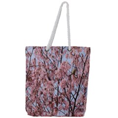 Japanese Sakura Background Full Print Rope Handle Tote (large)