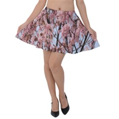 Japanese Sakura Background Velvet Skater Skirt