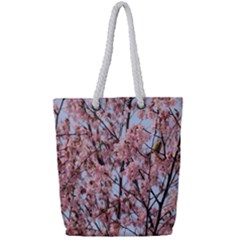 Japanese Sakura Background Full Print Rope Handle Tote (small)