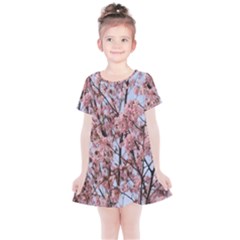 Japanese Sakura Background Kids  Simple Cotton Dress by artworkshop