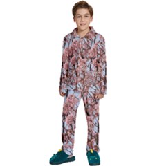 Japanese Sakura Background Kids  Long Sleeve Velvet Pajamas Set by artworkshop