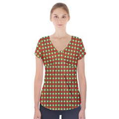 Lumberjack Plaid, Buffalo Plaid, Short Sleeve Front Detail Top by artworkshop