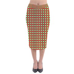 Lumberjack Plaid, Buffalo Plaid, Velvet Midi Pencil Skirt by artworkshop