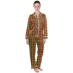 Lumberjack Plaid, Buffalo Plaid, Women s Long Sleeve Satin Pajamas Set	 by artworkshop