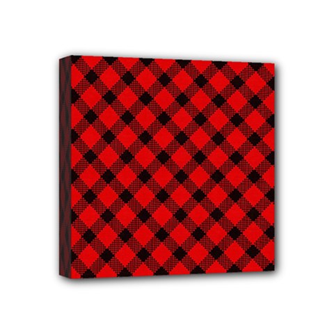 Lumberjack Plaid Mini Canvas 4  X 4  (stretched) by artworkshop