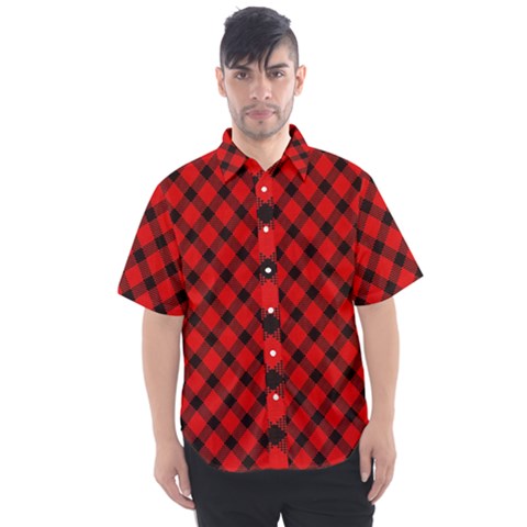 Lumberjack Plaid Men s Short Sleeve Shirt by artworkshop