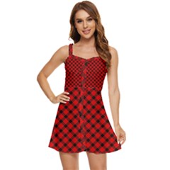 Lumberjack Plaid Ruffle Edge Bra Cup Chiffon Mini Dress by artworkshop