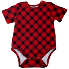 Lumberjack Plaid Baby Short Sleeve Onesie Bodysuit by artworkshop