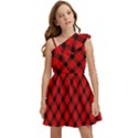 Lumberjack Plaid Kids  One Shoulder Party Dress View1