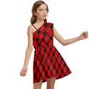 Lumberjack Plaid Kids  One Shoulder Party Dress View2