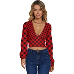 Lumberjack Plaid Long Sleeve Deep-v Velour Top by artworkshop