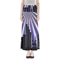 Superhero City Background Full Length Maxi Skirt