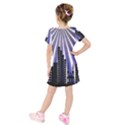 Superhero City Background Kids  Short Sleeve Velvet Dress View2