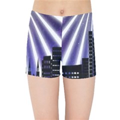 Superhero City Background Kids  Sports Shorts by artworkshop