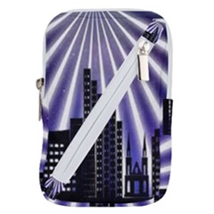 Superhero City Background Belt Pouch Bag (small) by artworkshop