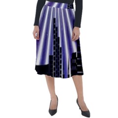 Superhero City Background Classic Velour Midi Skirt  by artworkshop