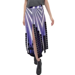 Superhero City Background Velour Split Maxi Skirt by artworkshop