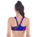 Diagonal Green Blue Purple And Black Abstract Art Plunge Bikini Top View2