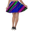 Diagonal Green Blue Purple And Black Abstract Art Velvet Skater Skirt View2