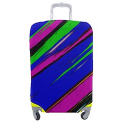 Diagonal Green Blue Purple And Black Abstract Art Luggage Cover (medium) by KorokStudios